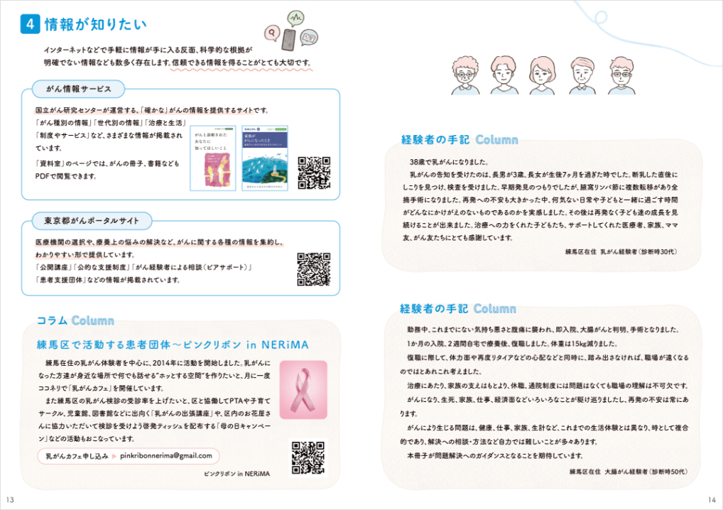 練馬区 がんサポートブック中面 R6年度版
