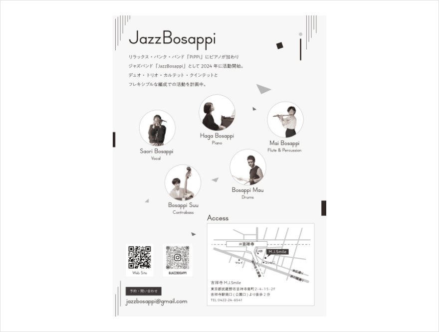 JazzBosappi ライブフライヤー裏面